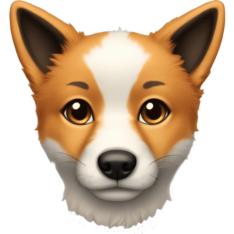 Fox dog puppy with black muzzle emoji