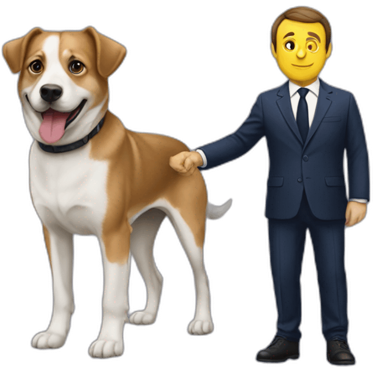 Macron et un chien emoji