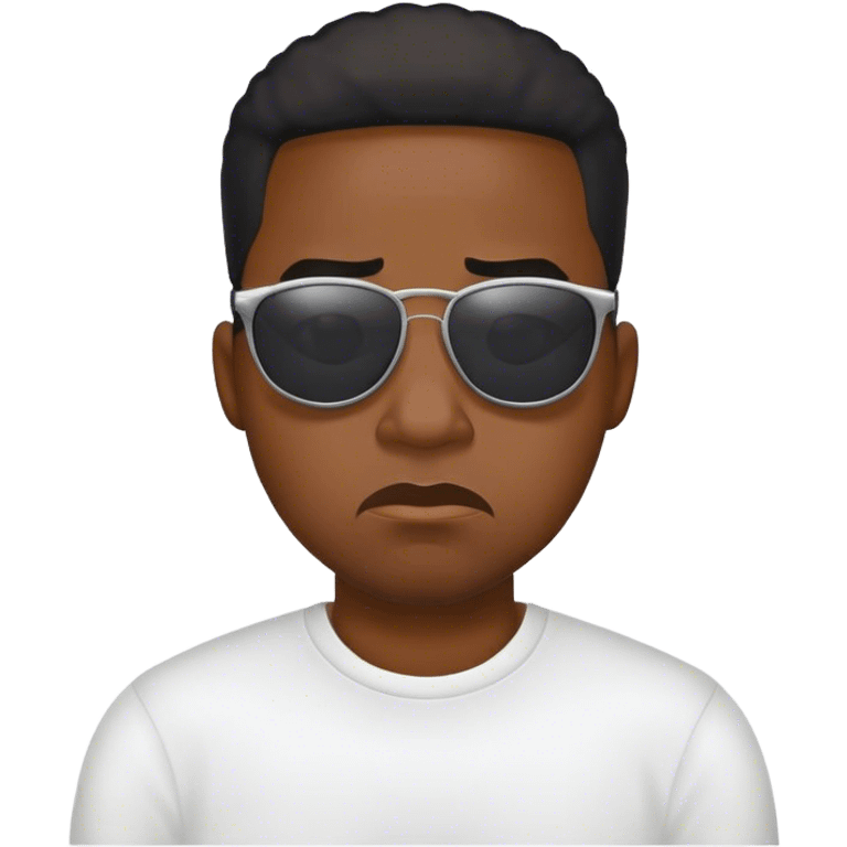 Black Guy with sunglasses on with a irritated face emoji