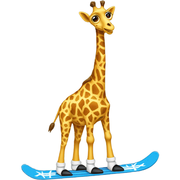 Skiing giraffe emoji