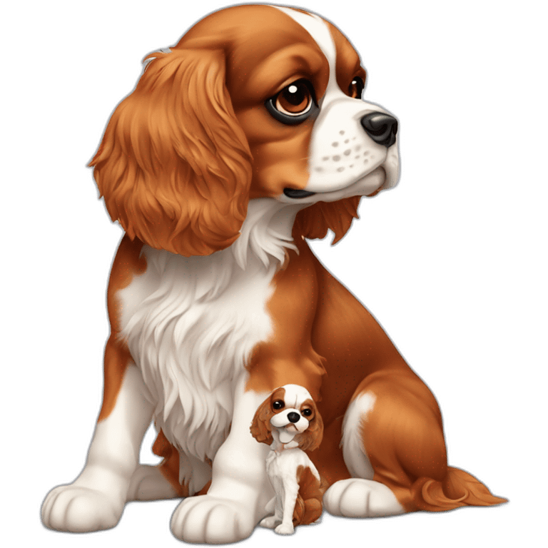 Cavalier King Charles Spaniel With teddy bear emoji