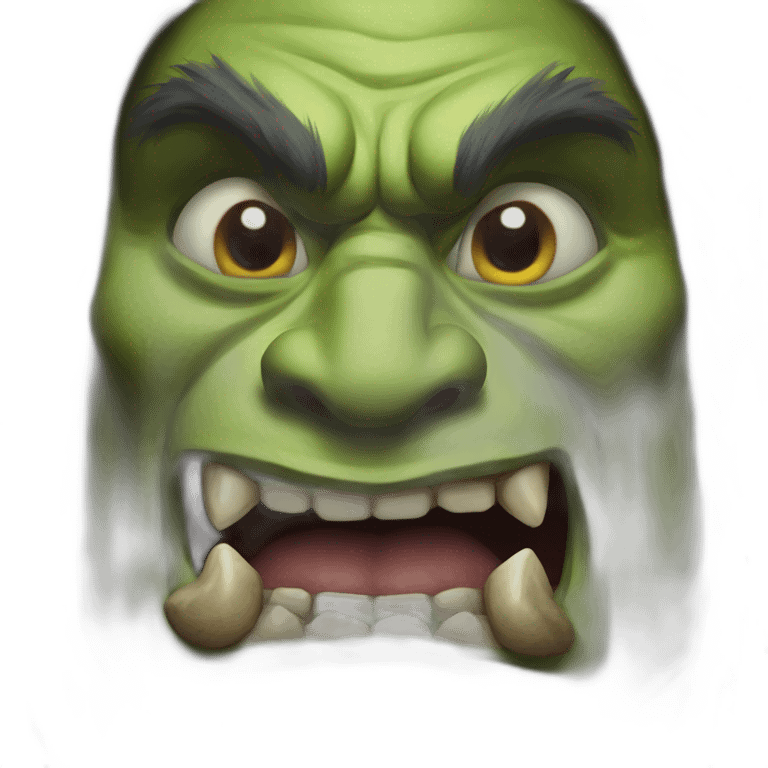 Orc(world of warcraft) zugzug face (derp) emoji