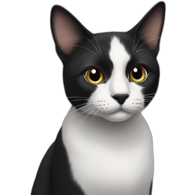 Black and white cat with a Black nose emoji