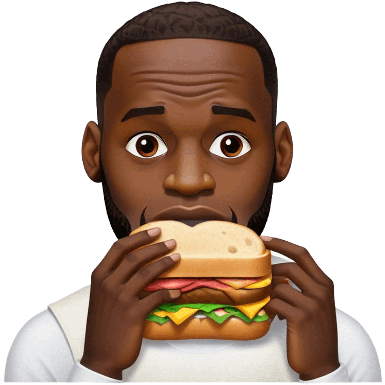 LeBron James eating a sandwich  emoji