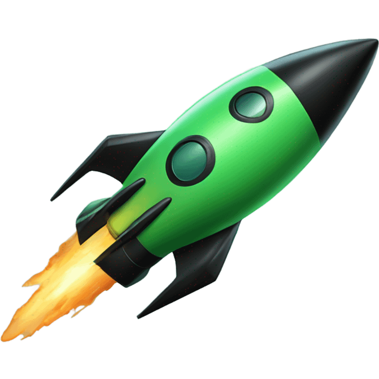 green and black rocket ship emoji