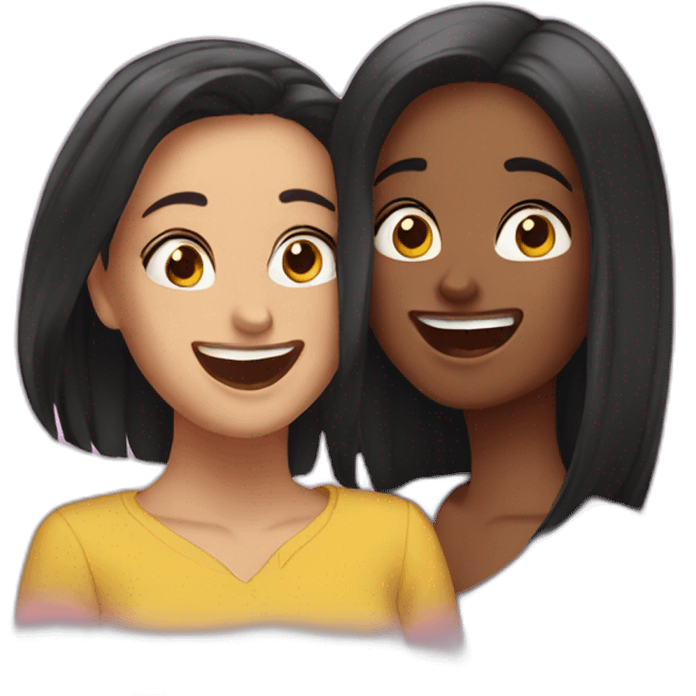 julia and elena having fun emoji