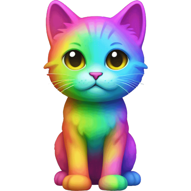 Neon Rainbow Cat Full Body emoji