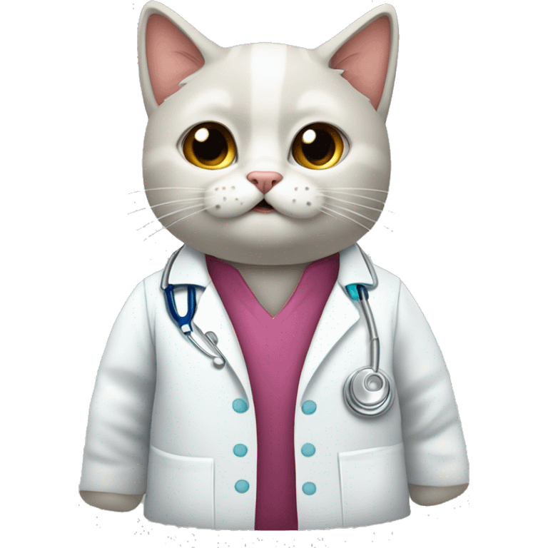 um gato vestido de medico operando emoji