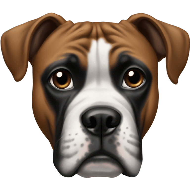 Boxer dog with more black on face emoji