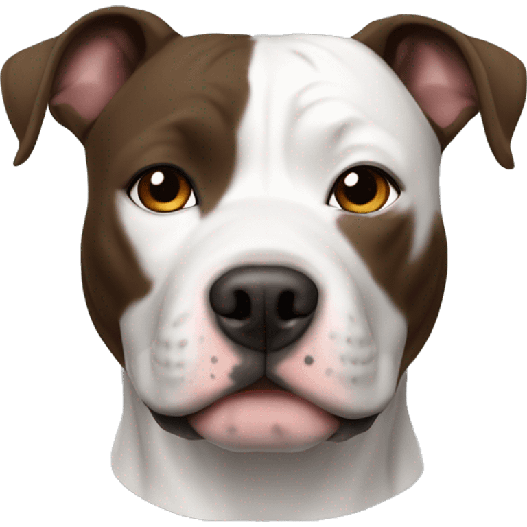 American Staffordshire Terrier, male, black & white, brown eyes emoji