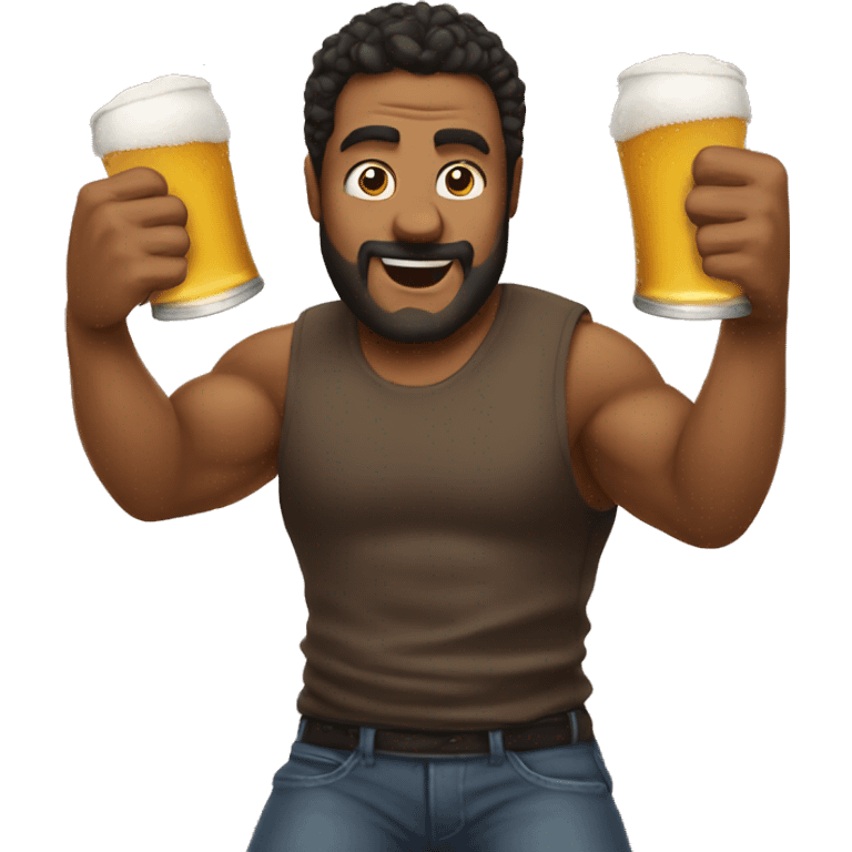 Generate a guy double fisting beers  emoji