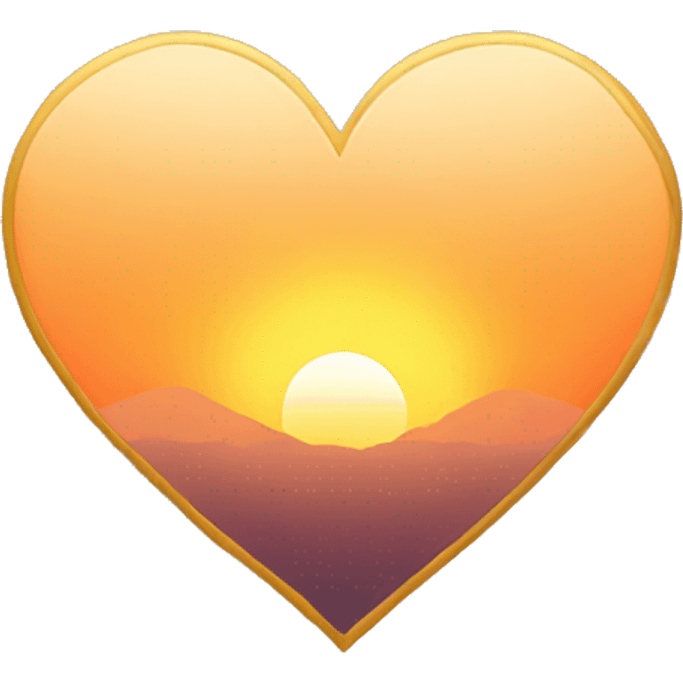 golden sunset colored heart emoji