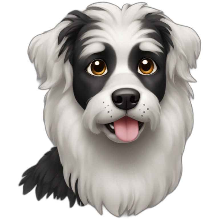 black griffon dog with really not much white hairs only under mouth and on eyebrows emoji