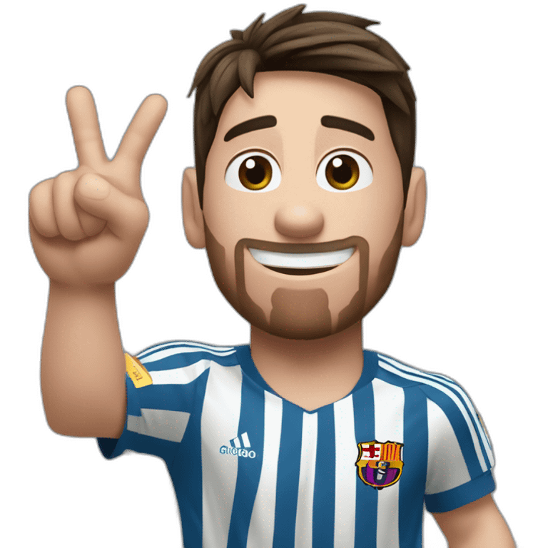 Messi Torjubel two index fingers up emoji