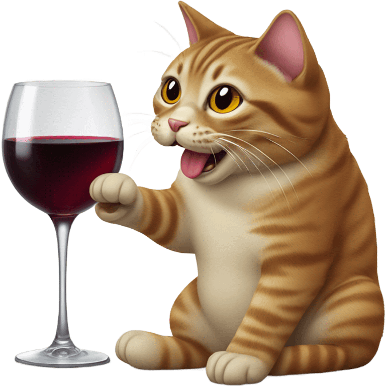 cat drinking a glass of wine emoji