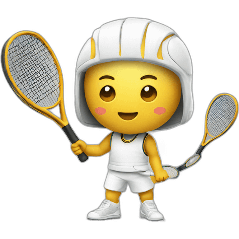 Kawaii Conquistadores with tennis racket emoji