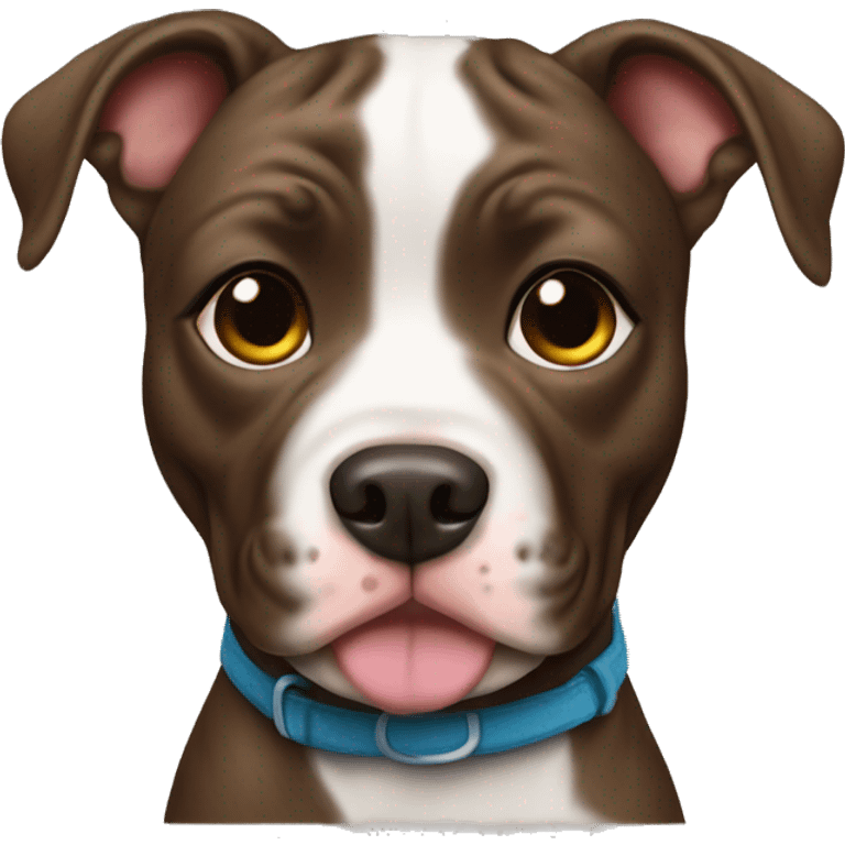 Brindle pit bull girl emoji