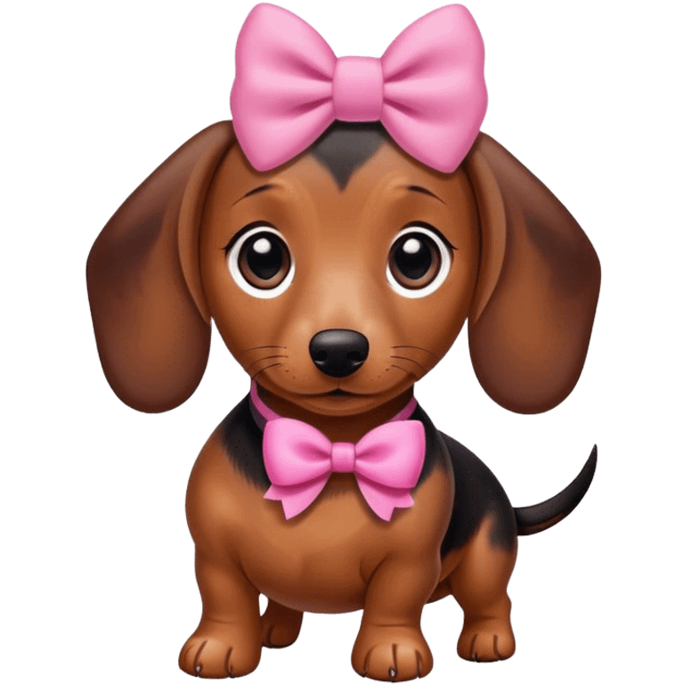 dachshund with a pink bow emoji