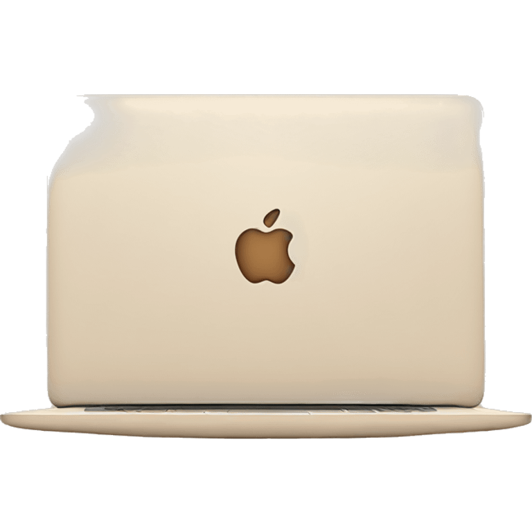 Aesthetic apple laptop in beige color that looks chic and elegant but cozy at the same time emoji