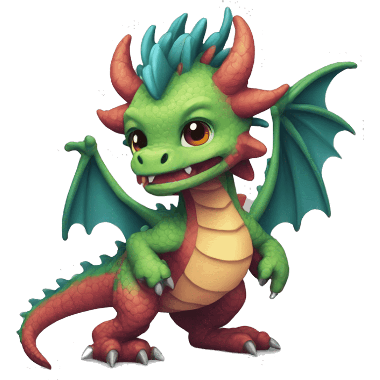 dragon cute pixel style emoji