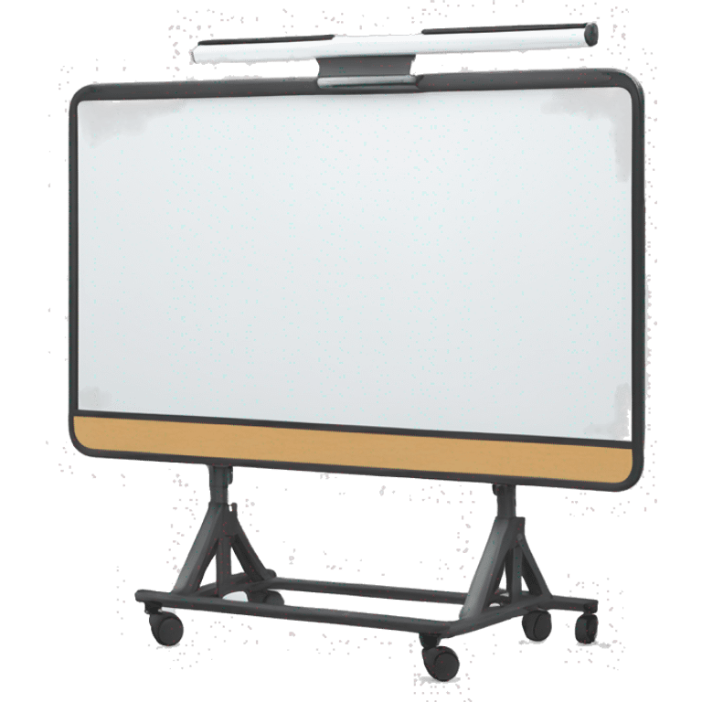 whiteboard on stand with wheels emoji