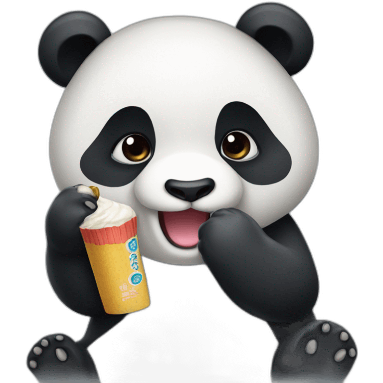 Panda eating suger can   emoji