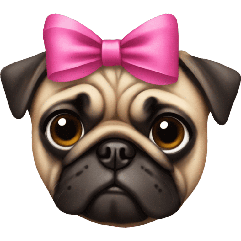 pug with bow emoji