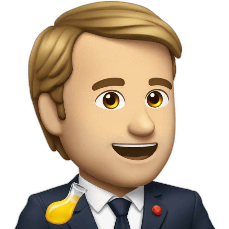 Macron qui boit de l'alcool  emoji