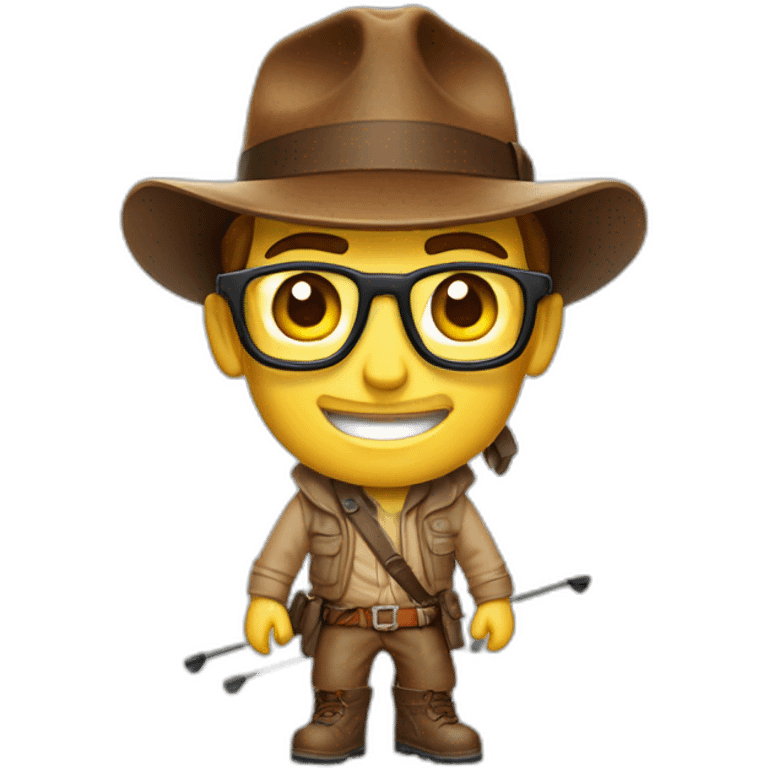 Indiana Jones qui fait du ski alpin emoji