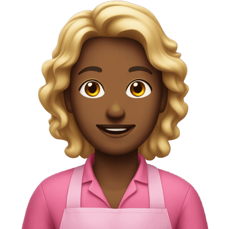 Cool in a pink apron emoji