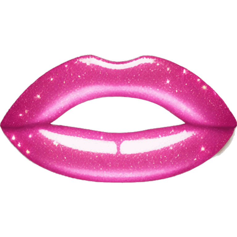 Pink sparkly lipgloss emoji