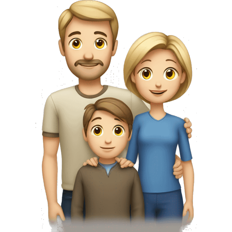 European Family with mum and dad and boy emoji