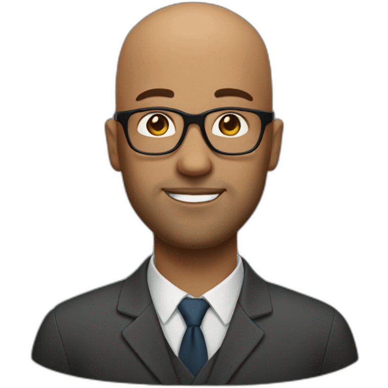 bald 35 year old men with glasses emoji