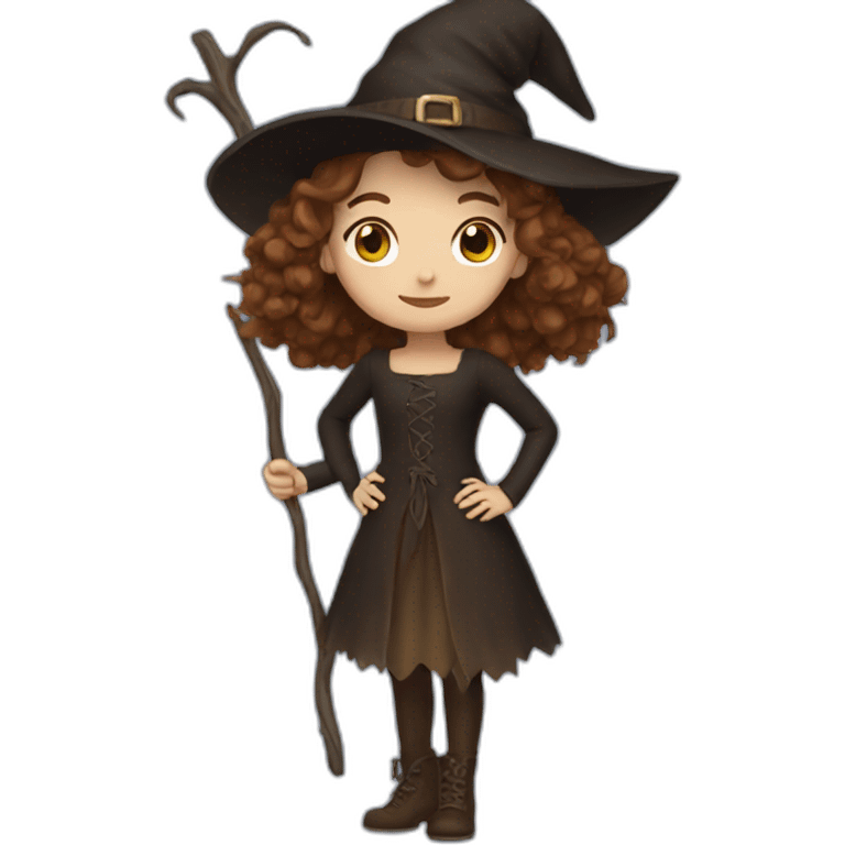 brown hair witch emoji