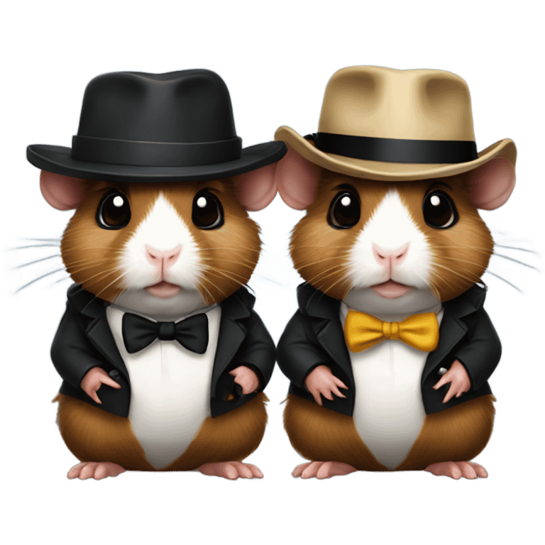 2 guinea pigs dressed as gangsters  emoji