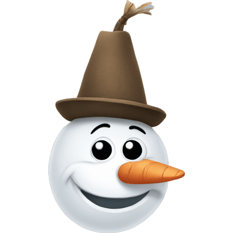 Olaf wearing hat emoji