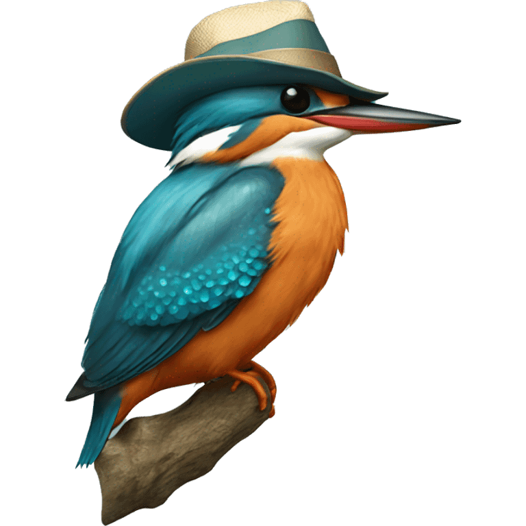 Kingfisher with hat emoji