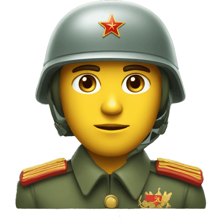 ussr soldier serious with military helmet emoji