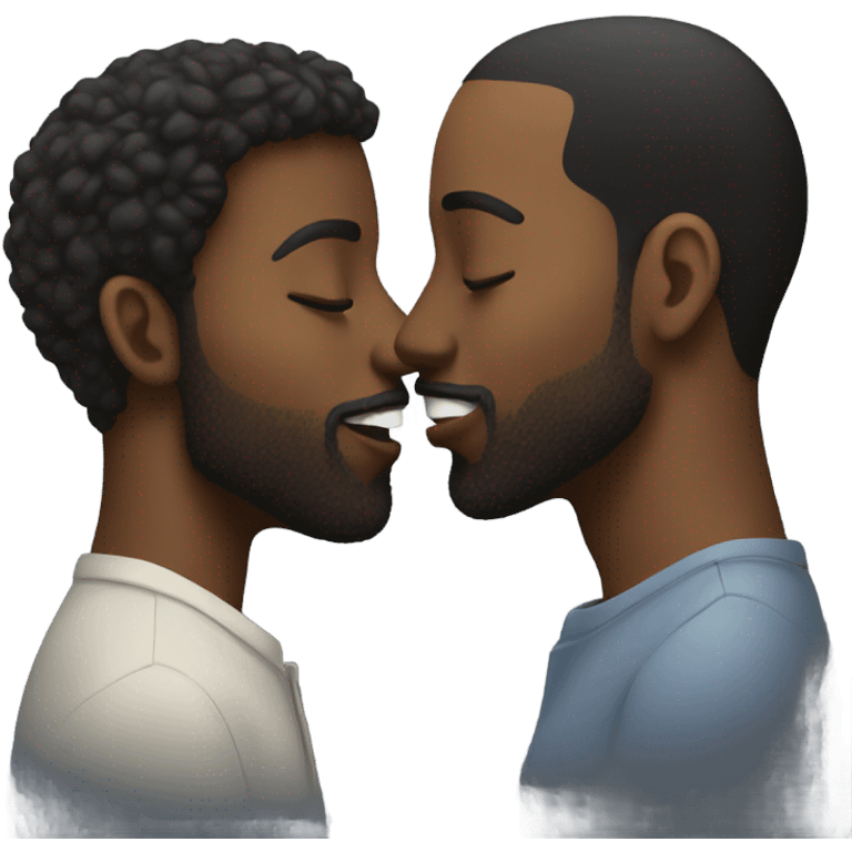 Two black guys kissing emoji