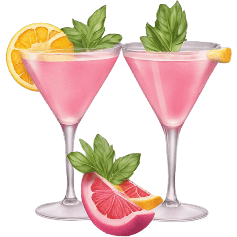 Three pink cocktails emoji