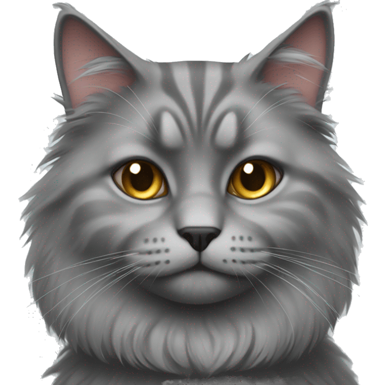 Fluffy grey cat emoji