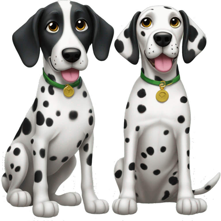 Irish seter dog and dalmatian dog together  emoji