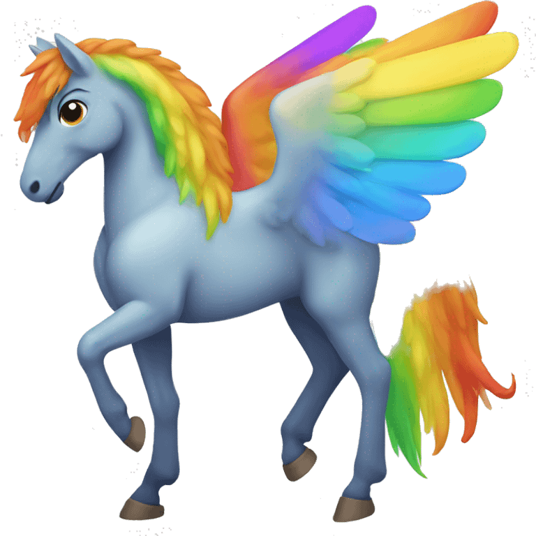 Rainbow horse with wings emoji