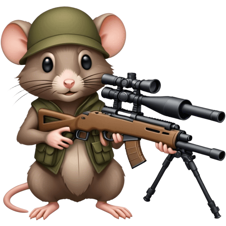 Un rat avec un sniper emoji