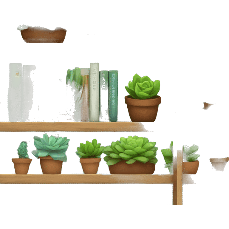 bookshelf with succulents  emoji