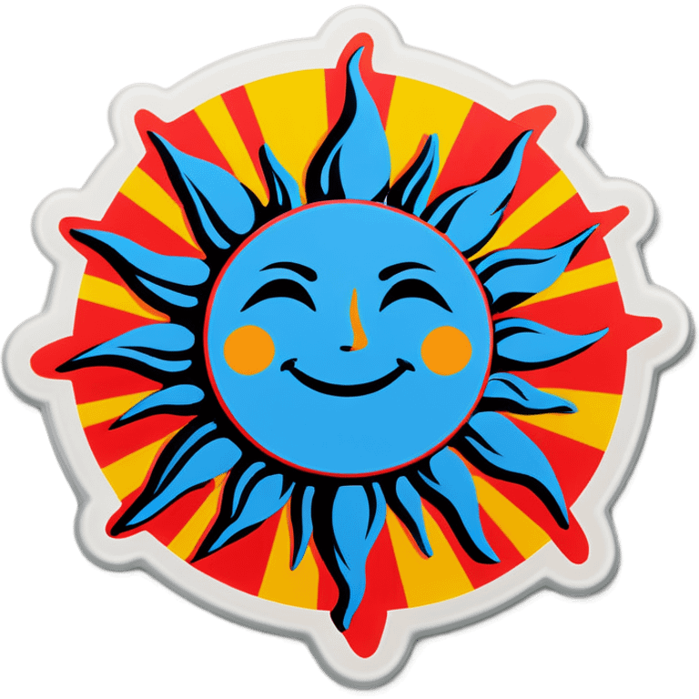 Pop art sun emoji