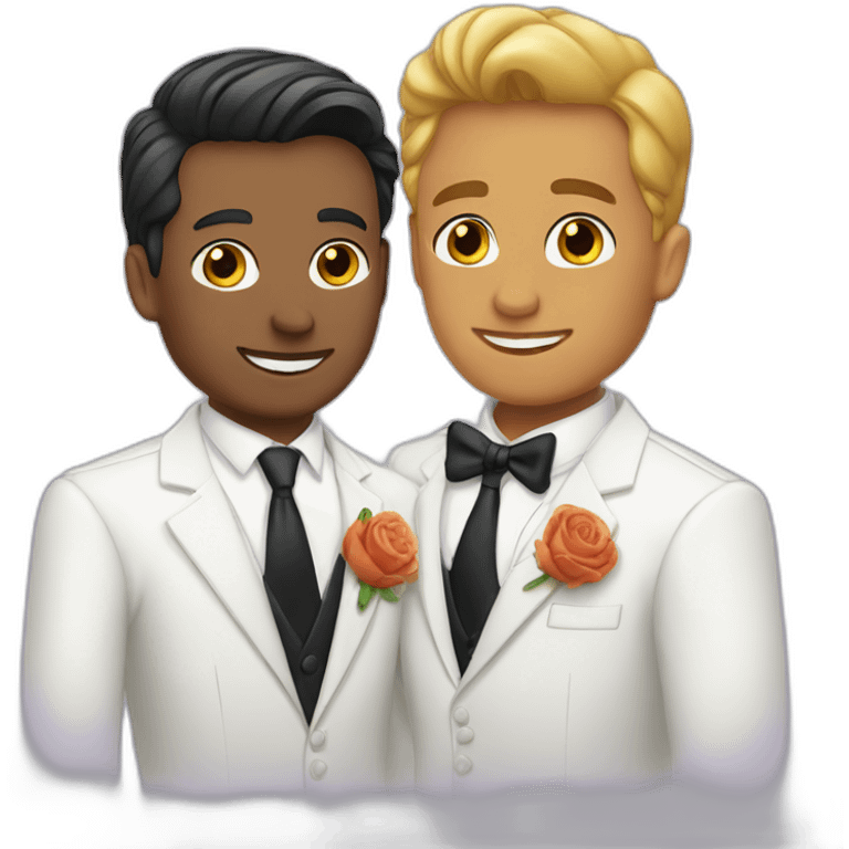 gay grooms white and latino emoji