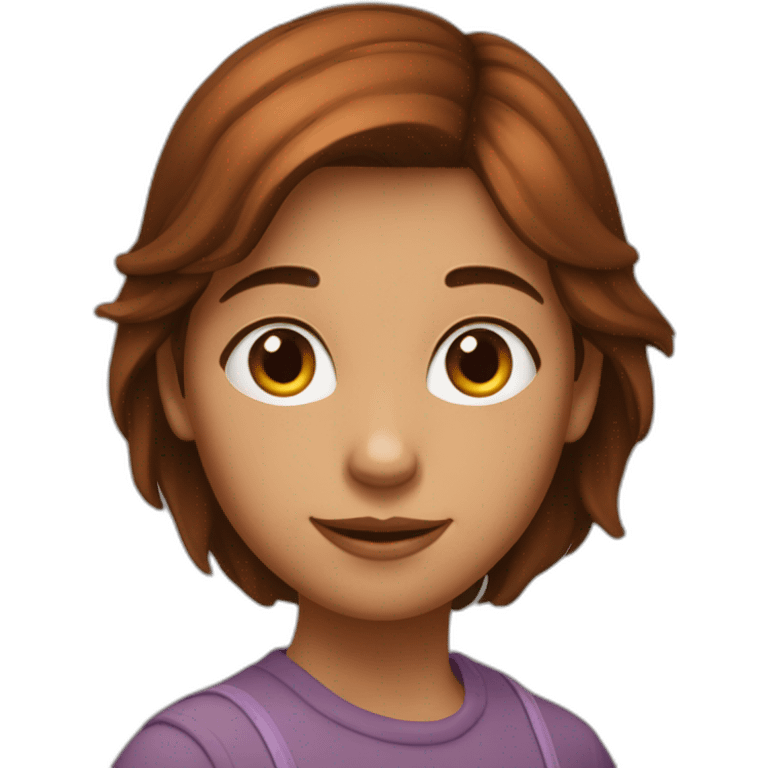 Fille brune avec un garçon roux emoji