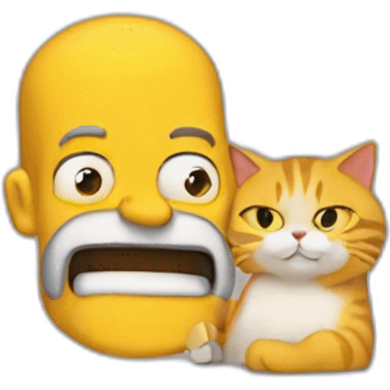 homer simsom and cat emoji