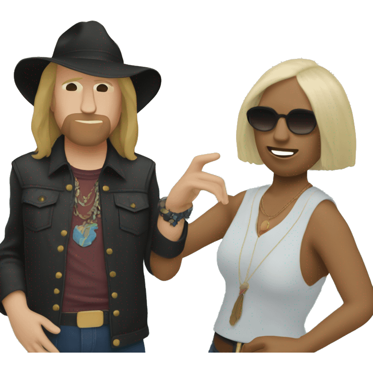 Karen Brookens with Tom Petty at the ocean emoji